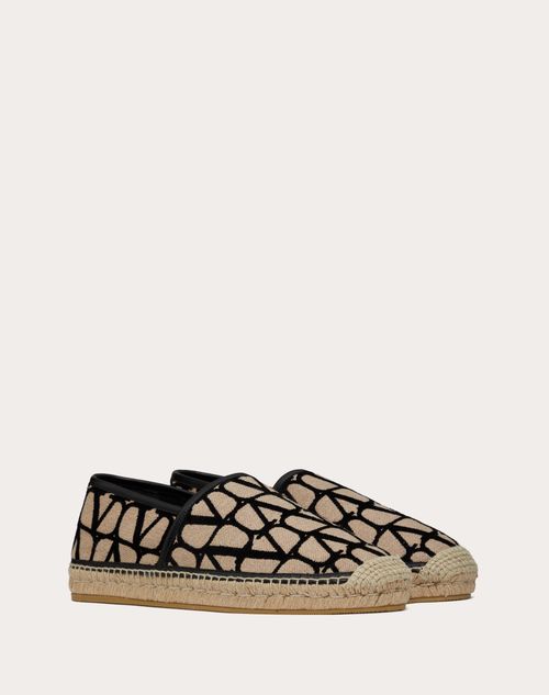 Valentino Garavani - Toile Iconographe Espadrilles In Toile Iconographe Fabric - Natural/black - Man - Sandals