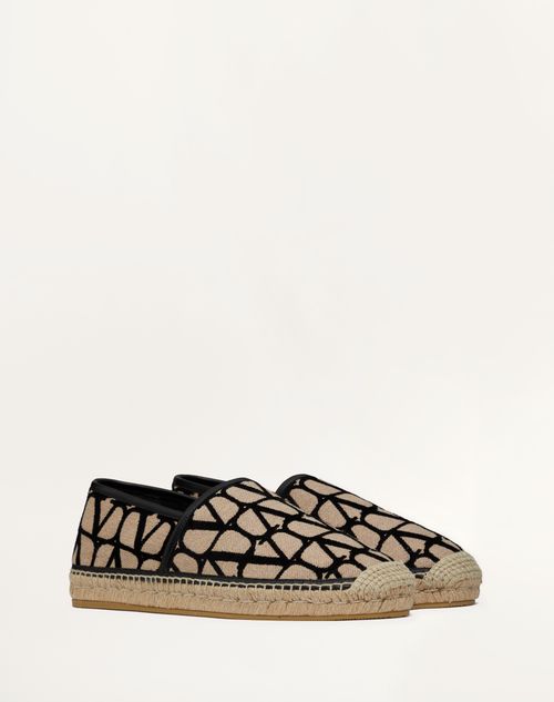 Valentino Garavani - Toile Iconographe Espadrilles In Toile Iconographe Fabric - Natural/black - Man - Loafers And Driver