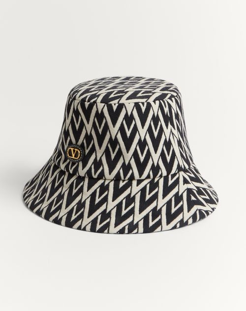 Valentino Garavani - Toute La V Wool Bucket Hat - Black/ivory - Woman - Soft Accessories - Accessories