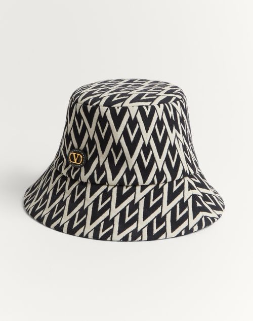 Bucket Hat Toute La V In Wool for Woman in Black/cream Bucket Hat Toute La V In Wool for Woman in Black/cream