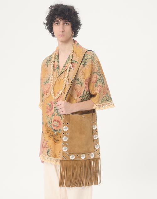 Valentino - Valentino Bowlinghemd Aus Leinen Mit Apres L'hiver-print - Multicolor - Mann - Hemden