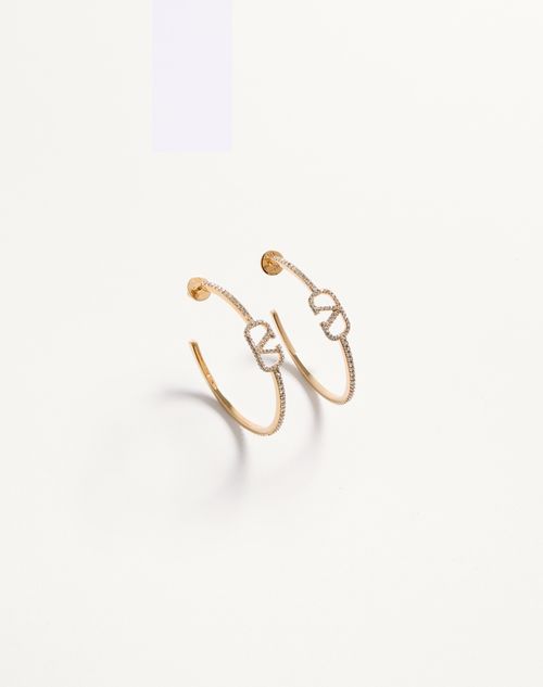 Valentino Garavani - Vlogo Signature Metal And Swarovski® Crystal Earrings - Gold - Woman - Jewellery