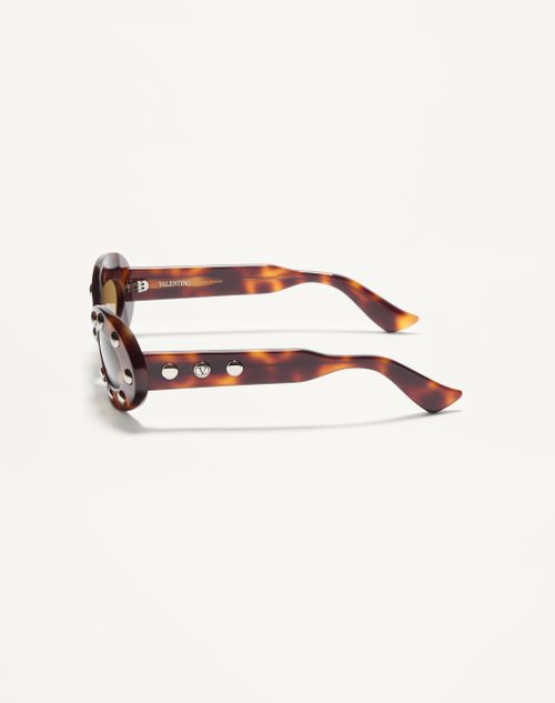 Valentino - Oval Acetate Glasses - Havana/brown - Woman - Akony Eyewear - Accessories