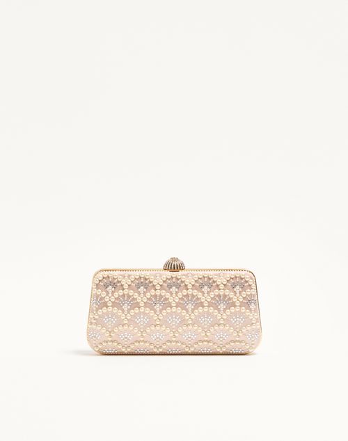 Valentino Garavani - Valentino Garavani Carry Secrets Satin Minaudiere With Pearls And Rhinestones - Skin/crystal - Woman - Clutches