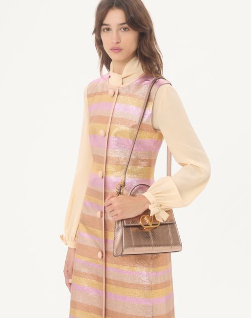 Valentino Garavani - Valentino Garavani Vsling Small Handbag In Laminated Elaphe - Pink - Woman - Top Handle Bags