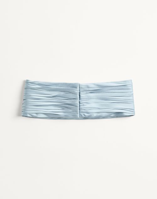 Valentino - Satin Cady Belt - Sky Blue - Woman - Belts