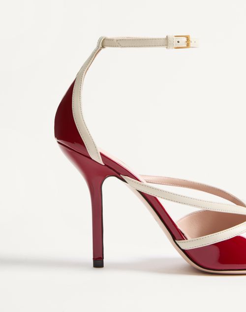 Valentino Garavani - Bepointy Sandal In Patent Leather And Kidskin 100mm - Red/ivory - Woman - Sandals