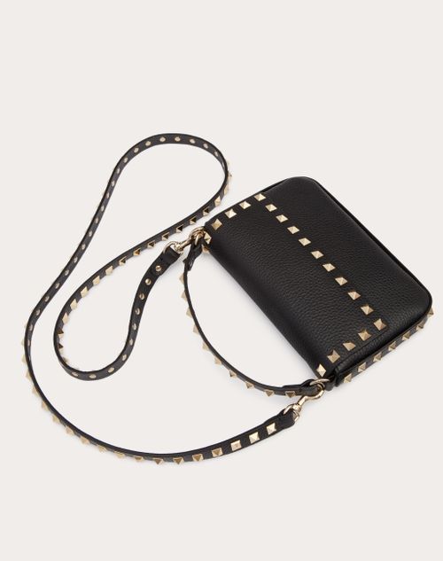 Valentino Garavani Rockstud Calfskin Pouch Woman Poudre Onesize