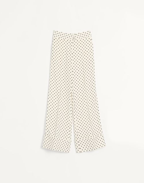Valentino - Supergran Trousers With Plusdepois Print - Birch/black - Woman - Pants And Shorts