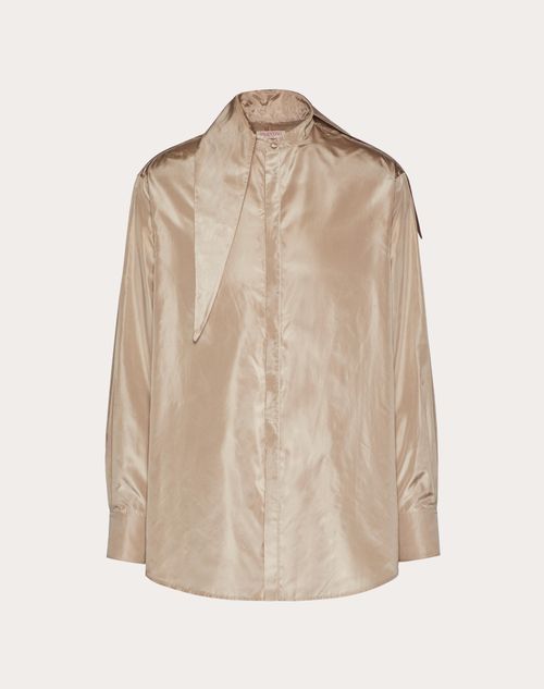 Valentino - Washed Taffeta Shirt With Large Pointed Collar - Beige - Man - Man Sale