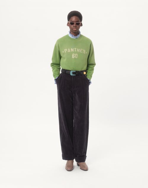 Valentino - Cotton Sweatshirt With Chez Valentino Print And Embroidery - Laurel - Man - Tshirts And Sweatshirts