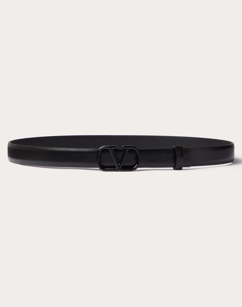 Valentino Garavani - Ceinture Vlogo Signature En Cuir De Veau Brillant. Hauteur : 20 mm - Noir - Femme - Ceintures