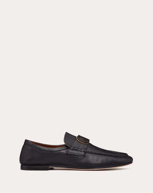 Valentino Garavani - Vlogo Signature Calfskin Nappa Loafer - Black - Man - Fashion Formal - M Shoes