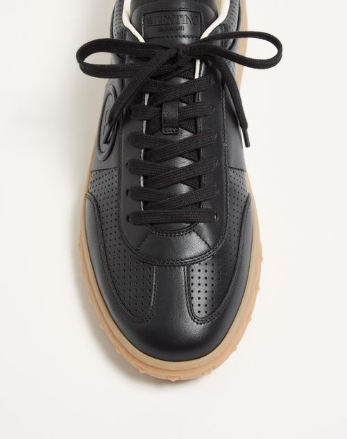 Valentino Garavani - Upvillage Low-top Sneaker In Perforated Nappa Leather - Black - Man - Sneakers
