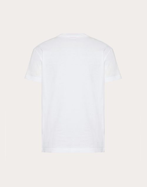 Valentino - T-shirt In Cotone Con Stampa Vlogo Valentino - Bianco - Uomo - T-shirt E Felpe