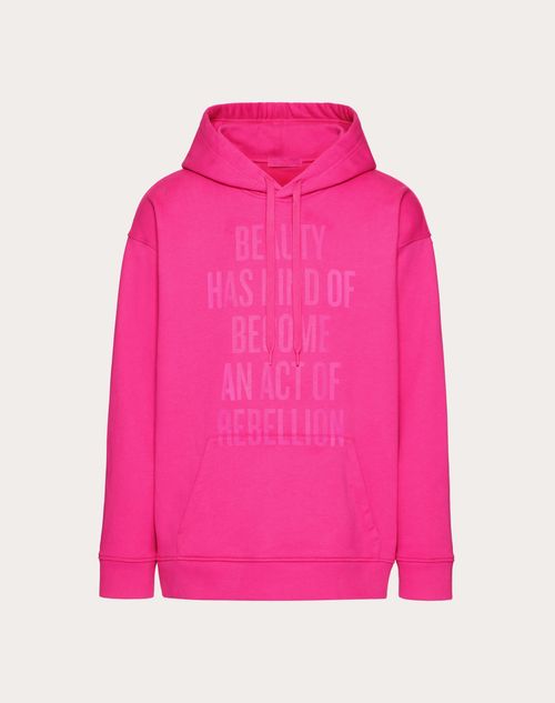 Valentino - Cotton Sweatshirt <<with Beauty Has Kind Of Become An Act Of Rebellion>> Print By Douglas Coupland - Pink Pp - Man - New Arrivals