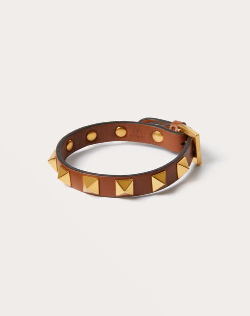 VALENTINO GARAVANI: VLogo Signature bracelet in leather - Brown