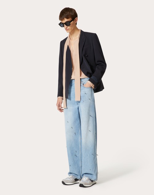 Valentino Garavani double-breasted denim blazer - Blue