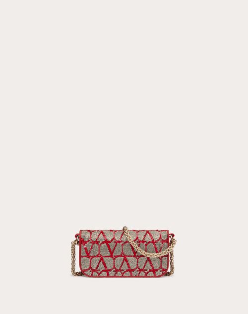 Valentino Garavani - Small Locò Shoulder Bag With Toile Iconographe Embroidery - Red/silver - Woman - Woman View All
