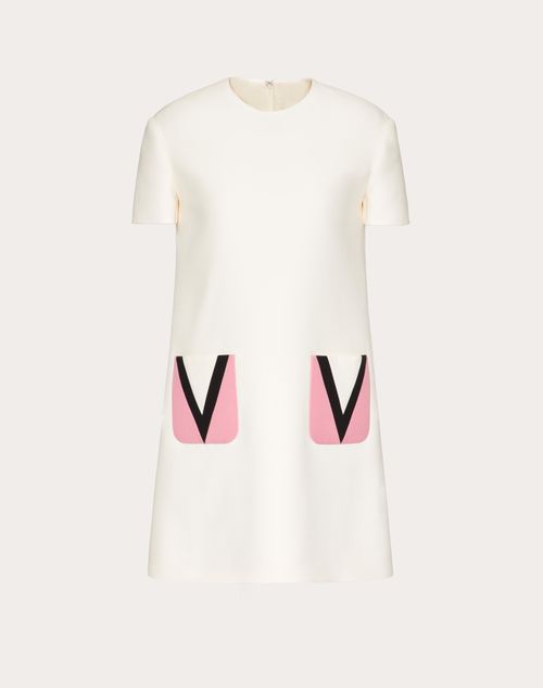 Valentino - Crepe Couture Short Dress - Ivory/pink/black - Woman - Woman Ready To Wear Sale