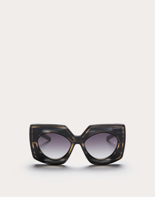 Valentino - V - Soul Oversized Squared Butterfly Acetate Frame - Black - Woman - Akony Eyewear - Accessories