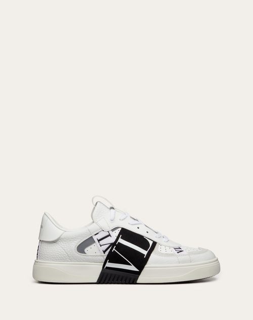 Valentino Garavani - Low-top Calfskin Vl7n Sneaker With Bands - White/ Black - Man - Vl7n - M Shoes