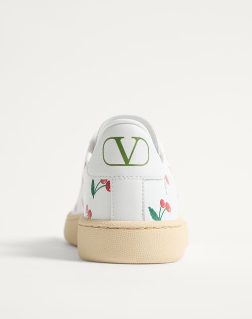 Valentino Garavani - ROYCO SNEAKER IN NAPPA CALFSKIN WITH CHERRYFIC PATTERN - White - Woman - Trainers