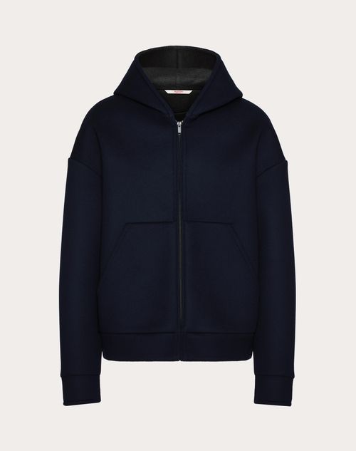 Valentino - Wool And Cashmere Hooded Sweatshirt - Navy - Man - Apparel