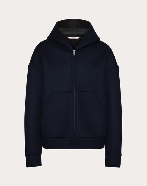 Valentino - Sudadera De Lana Y Cachemira Con Capucha - Azul Marino - Hombre - Chaquetas Y Plumíferos