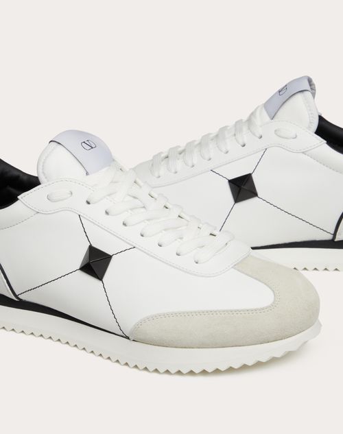 Valentino Garavani - Stud Around Low-top Calfskin And Nappa Leather Sneaker - White/ Black - Man - Man View All