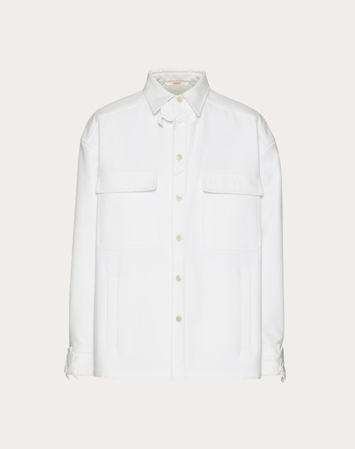 Valentino - Cotton Jacket With Flower Embroidery - White - Man - New Arrivals