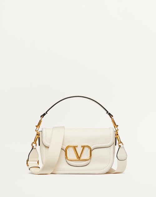 Valentino Garavani Alltime Grainy Calfskin Shoulder Bag for Woman in Ivory  | Valentino IS