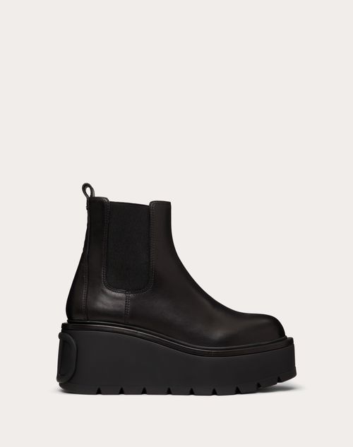 Valentino Garavani - Uniqueform Calfskin Ankle Boot 85 Mm - Black - Woman - Boots&booties - Shoes