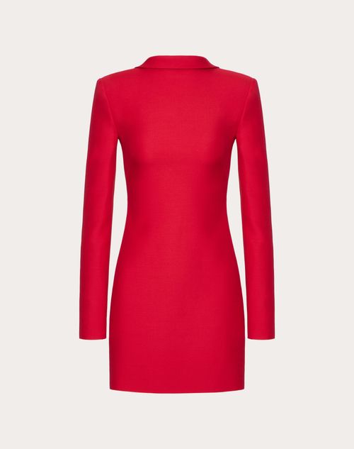 Valentino - Robe Courte En Crêpe Couture - Rouge - Femme - Robes