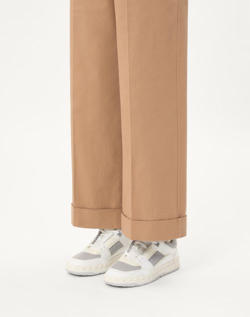 Valentino Garavani - Freedots Low-top Trainer In Calfskin - White/pastel Grey - Man - Trainers