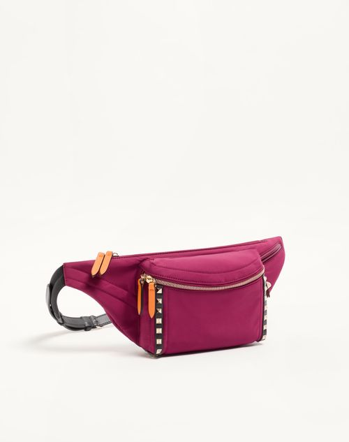 Valentino Garavani - Stud Up Waist Bag In Technical Fabric - Insolent - Man - Belt Bags