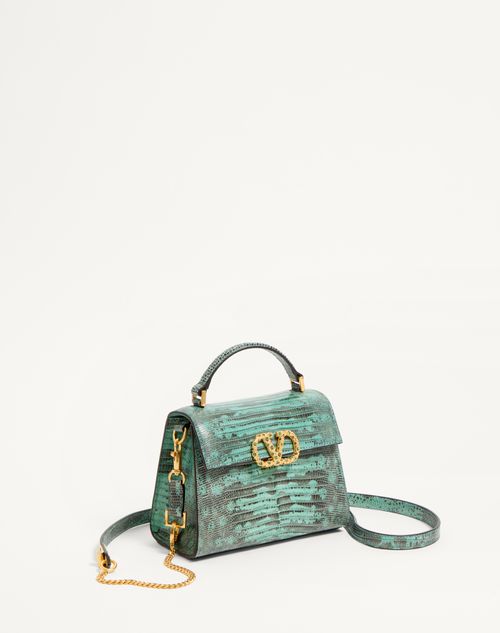 Valentino Garavani - Valentino Garavani Mini Vsling Handbag In Tejus With Jewel Logo - Ice Green/erinite - Woman - Top Handle Bags