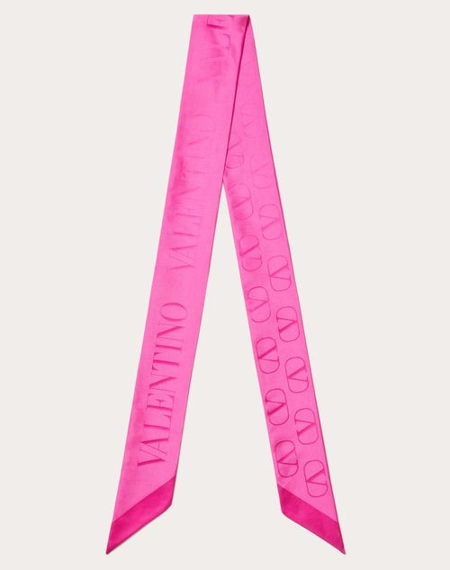 Valentino Garavani - Vロゴ シグネチャー シルク バンドゥスカーフ - Pink Pp - 女性 - ファブリックアクセサリー