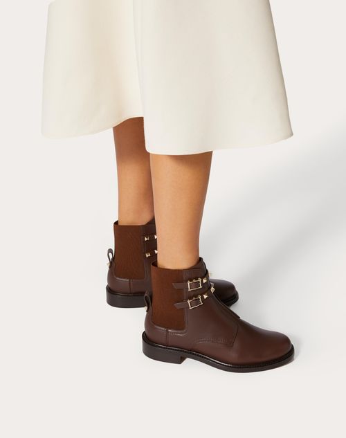 Valentino Garavani - Rockstud Calfskin Ankle Boot 20 Mm - Fondant - Woman - Boots