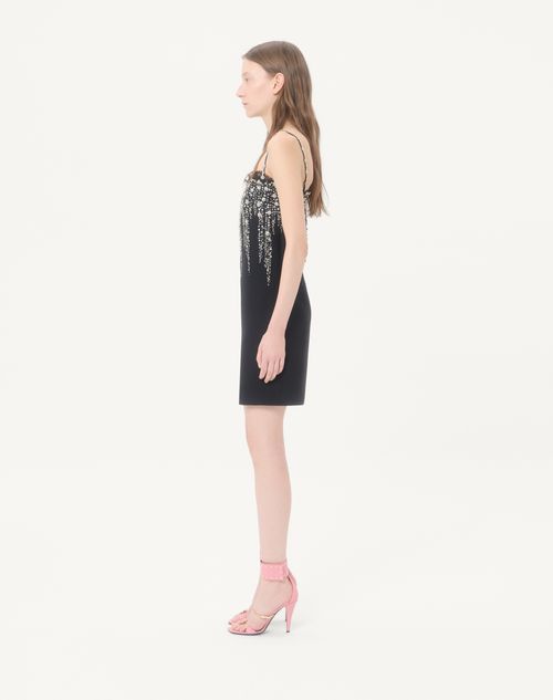 Valentino - Embroidered Crepe Couture Short Dress - Black - Woman - Dresses