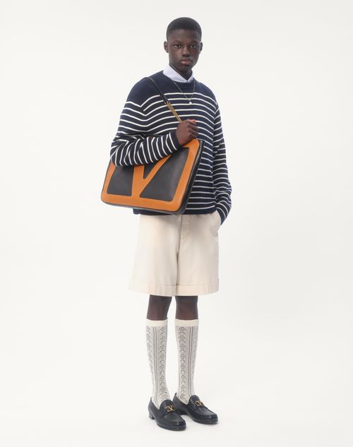Valentino - Bermuda En Denim À Revers - Écru - Homme - Shelf - Mrtw - Collection - W2