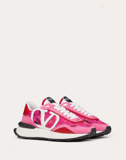 Valentino Garavani Lace and Mesh Lacerunner Sneaker - Pink - 39.5