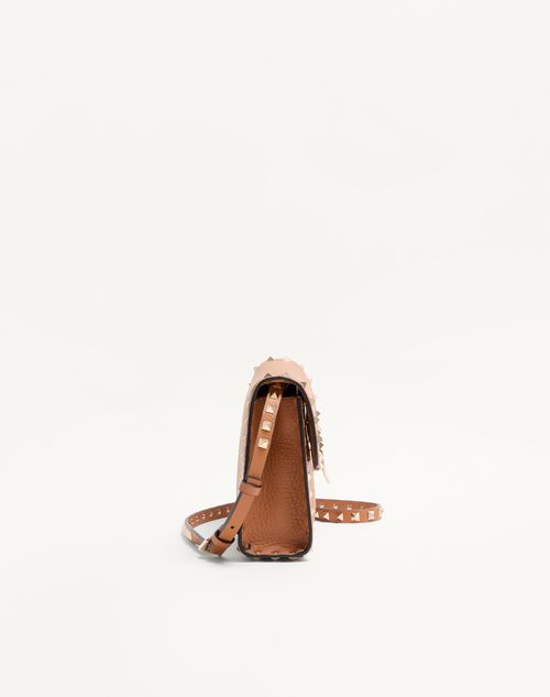 Valentino Garavani - Small Rockstud Grainy Calfskin Crossbody Bag - Almond - Woman - Bags