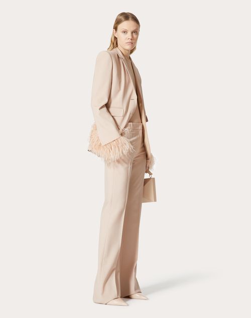 Valentino - Dry Tailoring Wool Trousers - Sand - Woman - Pants And Shorts