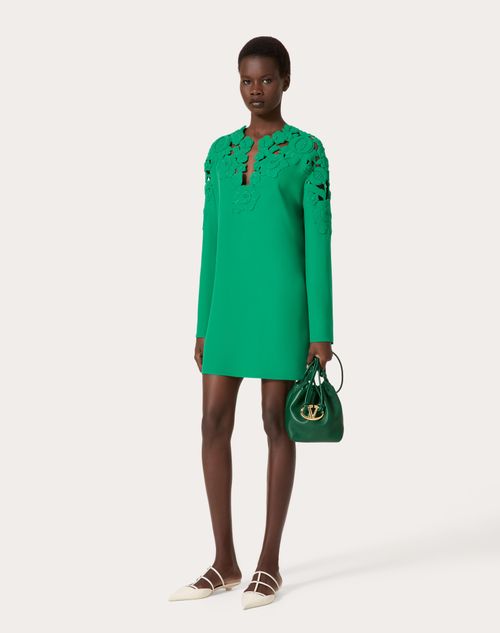 Valentino - Besticktes Kleid Aus Cady Couture - Grün - Frau - Damen Sale-kleidung