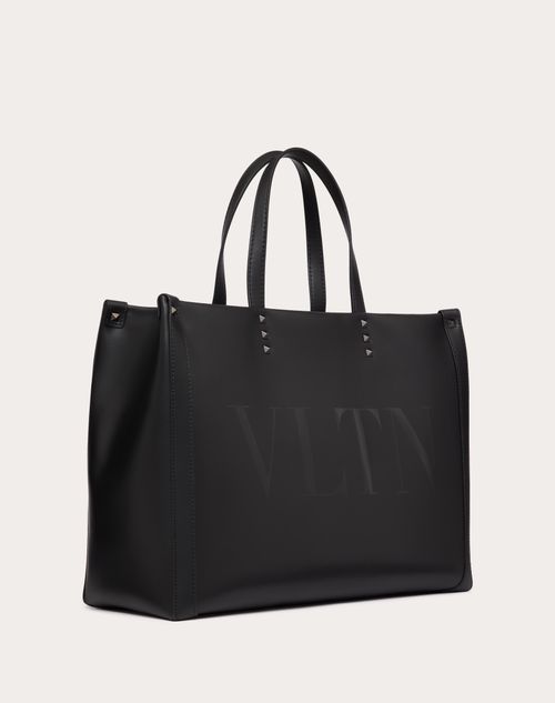 Vltn レザー ミディアム トート for メンズ インチ ブラック 