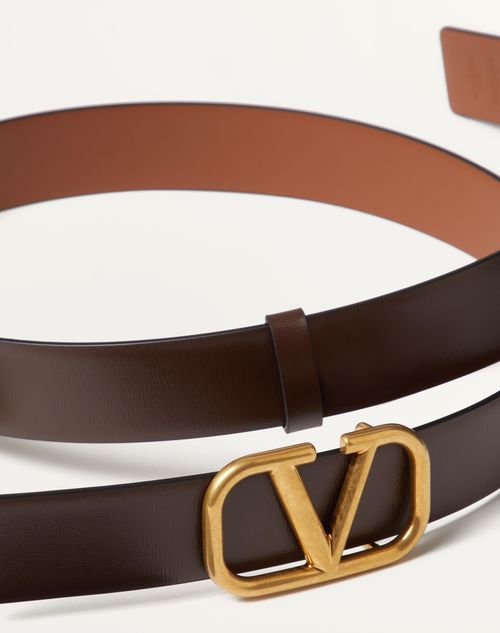 Valentino Garavani - Wendegürtel Vlogo Signature Aus Kalbsleder, 30 Mm - Fondant/leder - Mann - Gürtel