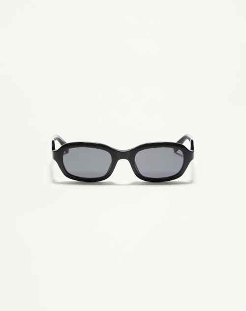 Valentino - Rectangular Acetate Eyewear - Black/gray - Unisex - Eyewear