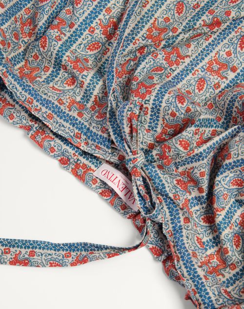 Valentino - Cotton Muslin Pajama Pants With Voyage Imaginaire Print - Beige/blue/red - Man - Pants And Shorts