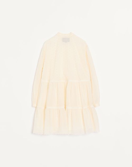 Valentino - Sangallo Dress With Daisy Polka Dot Pattern - Ivory - Woman - Woman Ready To Wear Sale